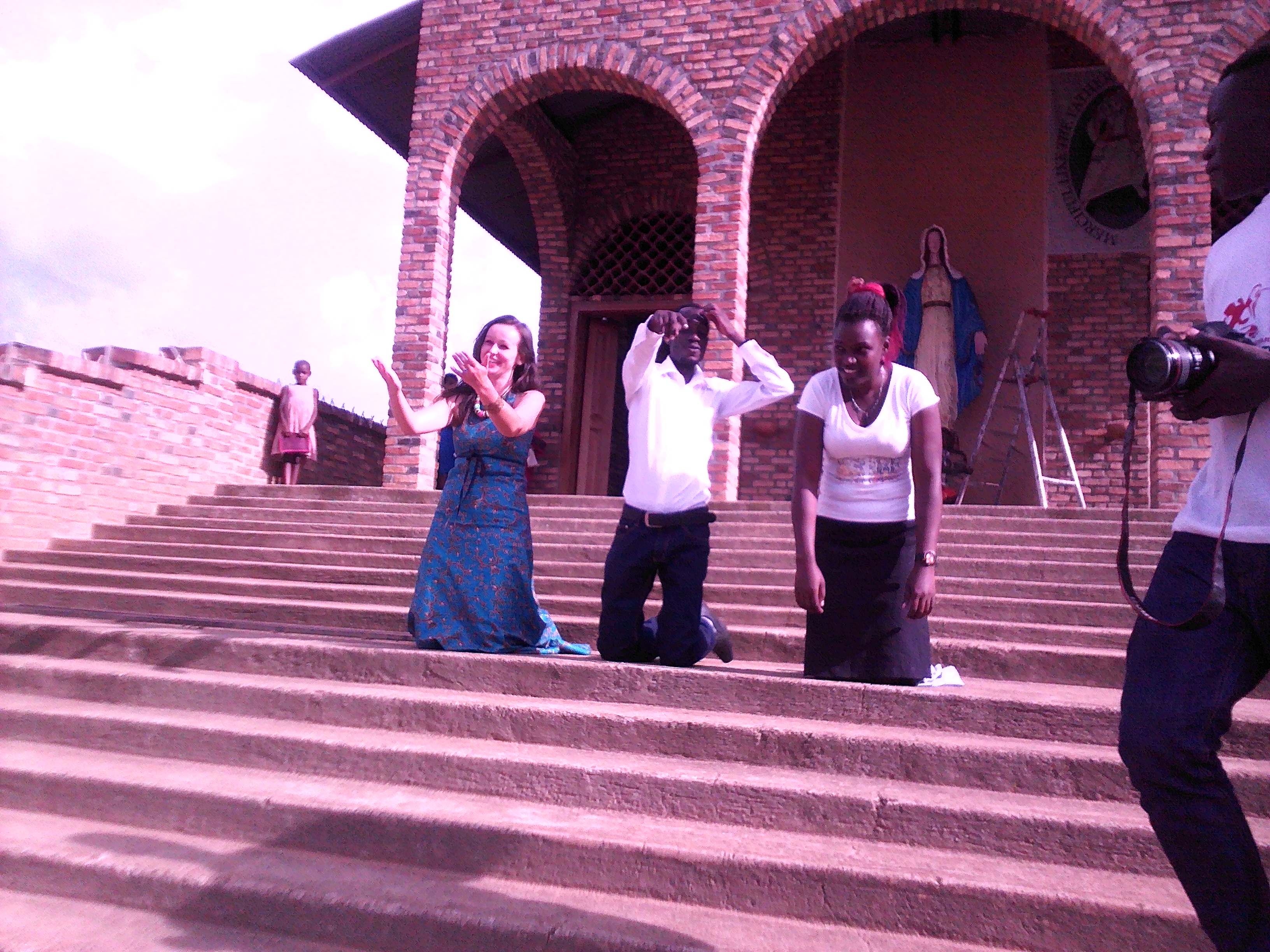 During the video shoot of Dziekuje Jezu song